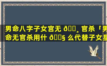 男命八字子女宫无 🕸 官杀「男命无官杀用什 🐧 么代替子女星」